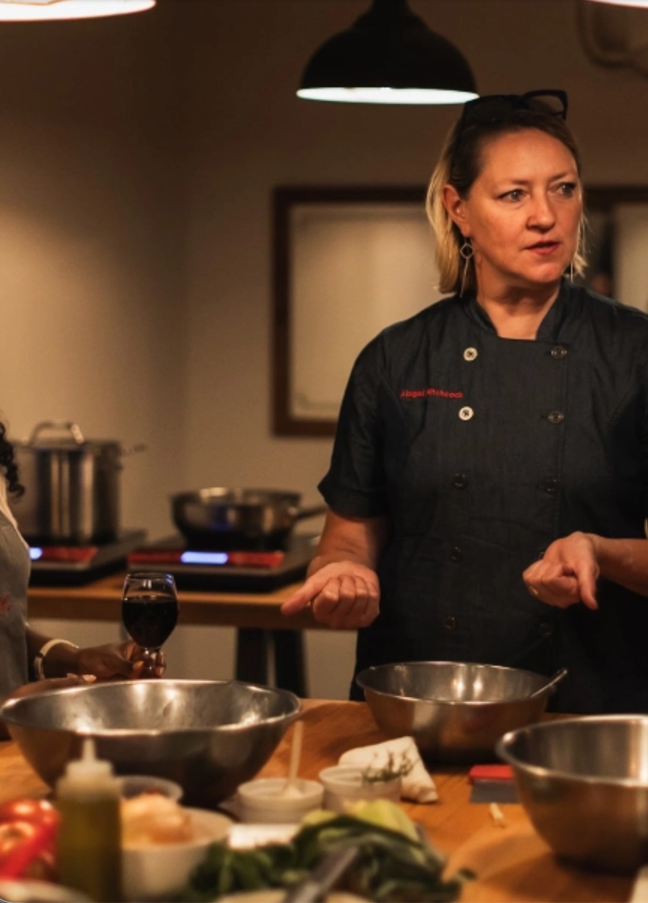 Abigail Hitchcock teaching in the kitchen
